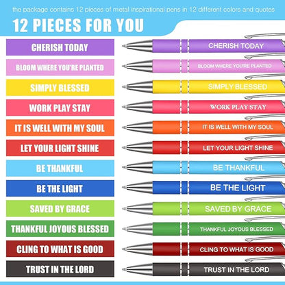 Zonon 12 Pcs Inspirational Pens Bulk Funny Ballpoint Pen - Image 2