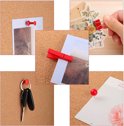 200 Pieces Push Pins, 5 Style Red Thumb Tacks Decorative Push Pins - Image 5