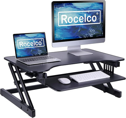 Rocelco 32" Height Adjustable Standing Desk Converter by Rocelco