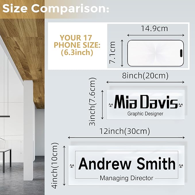 Acrylic Door Name Plate Personalized Office Name Plate Custom Door Sign - Image 3
