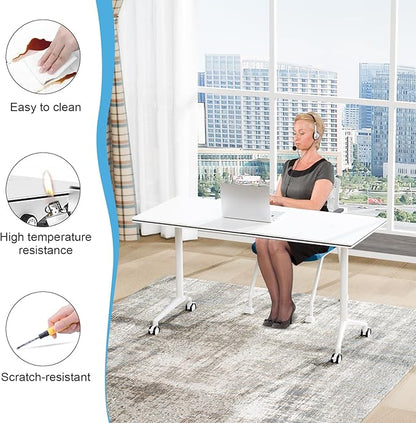 JEHUJD Conference Table, 55.1''Folding Conference Room Table - Image 5