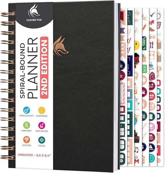 Clever Fox Planner 2nd Edition Spiral – Colorful Weekly & Monthly Goal Planner by CleverFox