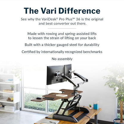 Vari VariDesk Pro Plus 36 Standing Desk Converter – 11 Height Settings + Spring - Image 4