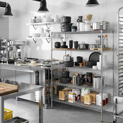 Regal Altair 21" Deep x 48" Wide x 64" Height Wire Shelving Kit | 5-Tier | NSF - Image 6