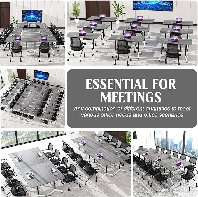 JEHUJD Conference Table, 55.1''Folding Conference Room Table - Image 6