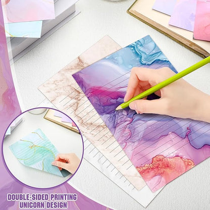 TaoBary 160 Pcs Stationery Paper Set 50 Double Sided Stationery Papers - Image 3