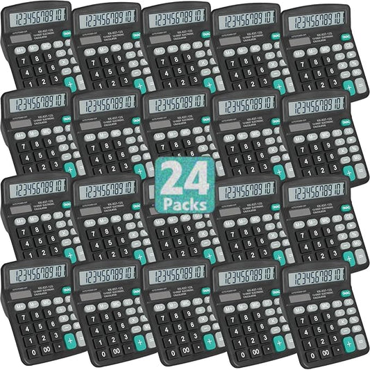 24 Pack Calculator Bulk, 12 Digits Calculators Desktop by YesBes