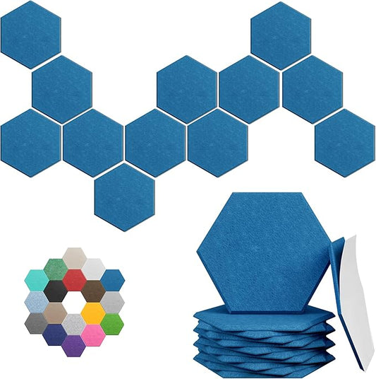 Hexagonal Acoustic Panels-12 Pack High-Density Sound Absorbing Panels by UNECHOACOUSTIC