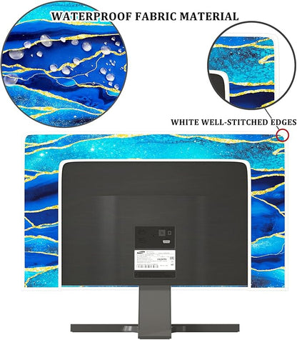 Baocicco Royal Blue Marble Waterproof TV Cover 65 Inch Creative Design Monitor - Image 3