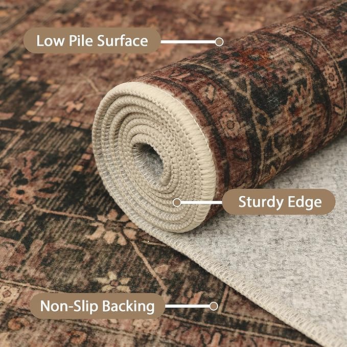 GENIMO 2'6"x6 Runner Rugs for Hallway, Machine Washable Non Slip Vintage Rugs - Image 4