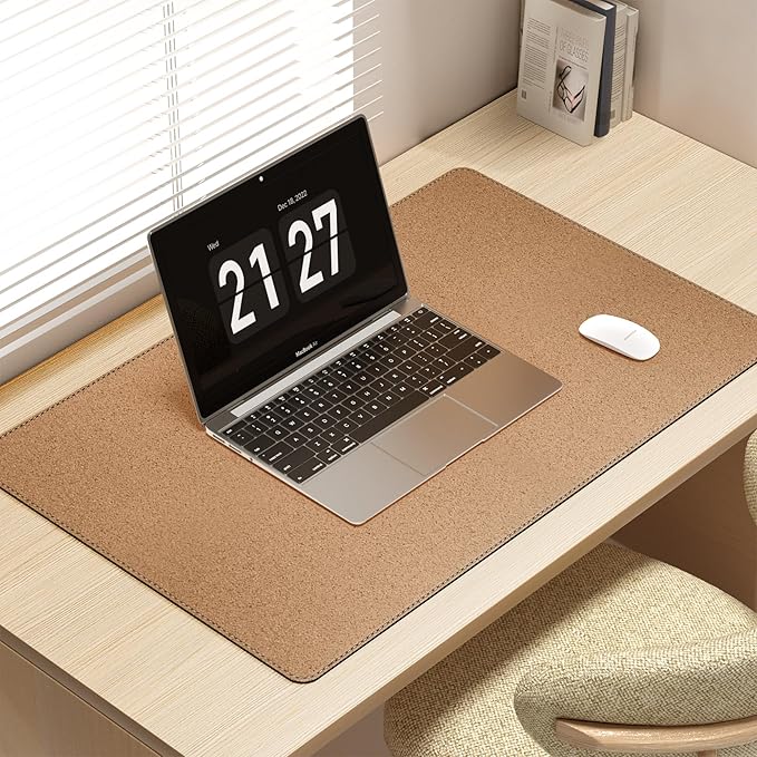 Mydours 40" x 20" Extra Large Desk Mat, PU Leather & Cork Desk Pad, Large XXL - Image 3