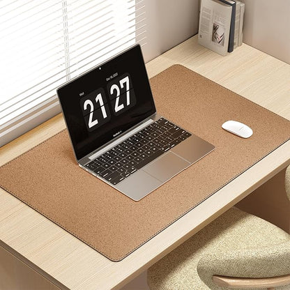 Mydours 40" x 20" Extra Large Desk Mat, PU Leather & Cork Desk Pad, Large XXL - Image 3