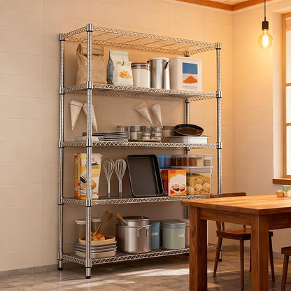 M MZG 5 Tiers Shelf 1750 lbs Steel Storage Shelving Utility Shelving Unit Steel - Image 6