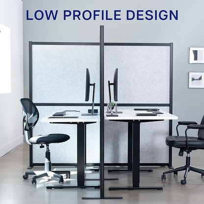 VIVO T-Shape Modular Corner Wall System, 4 Panels, Modern Professional Office - Image 8