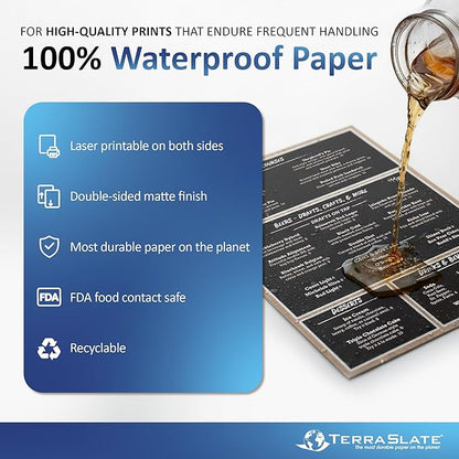 TerraSlate Waterproof Paper, 5 MIL 8.5” x 11”, Laser Printer & Copy Machine - Image 2