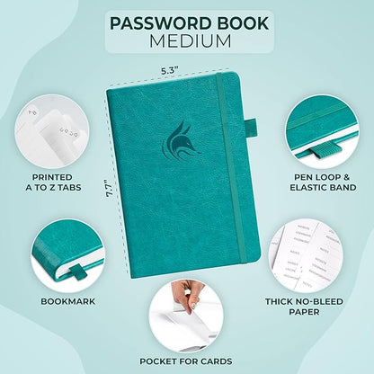 Clever Fox Password Book with alphabetical tabs. Internet Address Organizer - Image 2
