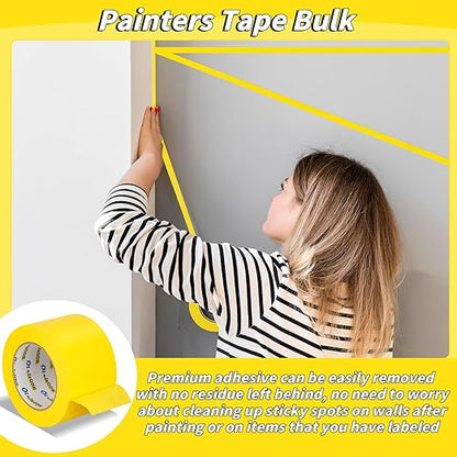 4 Rolls Yellow Painters Tape Bulk 4 inch x 60 Yards, Total 240 Yd, Painters - Image 4
