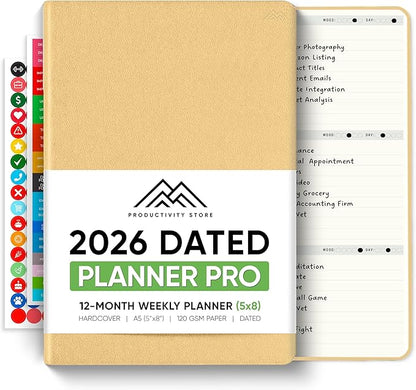 Dated, 2026 Planner, 5.8” x 8.3” by PRODUCTIVITYSTORE