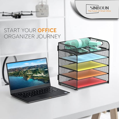 Letter Tray Paper Organizer 5-Tier Desk Organizer File Organizer Paper Holder - Image 5