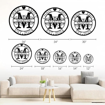 Personalized Metal Name Signs, Split Letter Monogram Wall Decor, Custom Last - Image 5