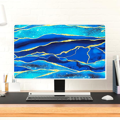 Baocicco Royal Blue Marble Waterproof TV Cover 80 Inch Creative Design Monitor - Image 4