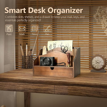 Pine Wood Mail Organizer for Desk - Image 3