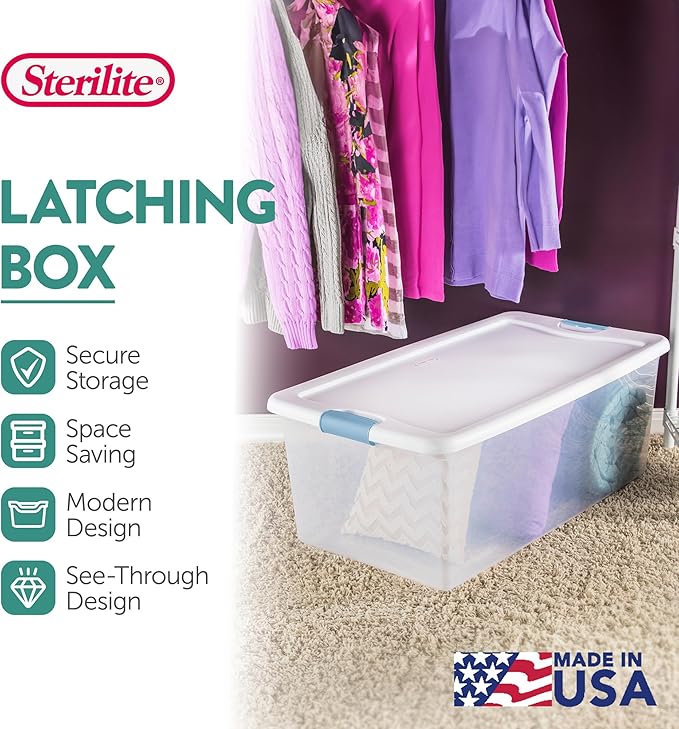 Sterilite 24-Pack Latching Box, Under Bed Storage Bins - Image 3