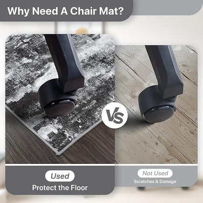 Office Chair Mat for Hardwood Tile Floor, Abstract 36"X 48" Desk Mats for - Image 5