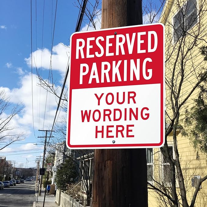 SmartSign 30 x 24 inch Custom “Reserved Parking” Metal Sign - Image 3