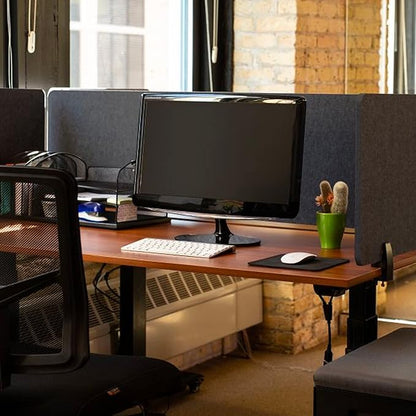 Stand Up Desk Store ReFocus Raw Clamp-On Acoustic Desk Divider Mounted Privacy - Image 3