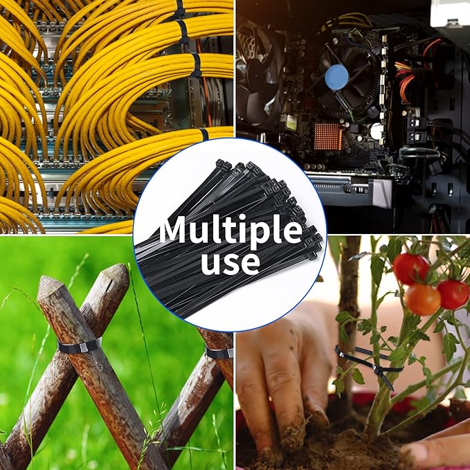 MVYC 1000PCS Zip Ties 12 Inch Heavy Duty 50lbs UV Resistant Zip Black Cable - Image 7