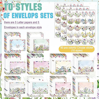 TaoBary 160 Pcs Stationery Paper Set 50 Double Sided Stationery Papers - Image 4