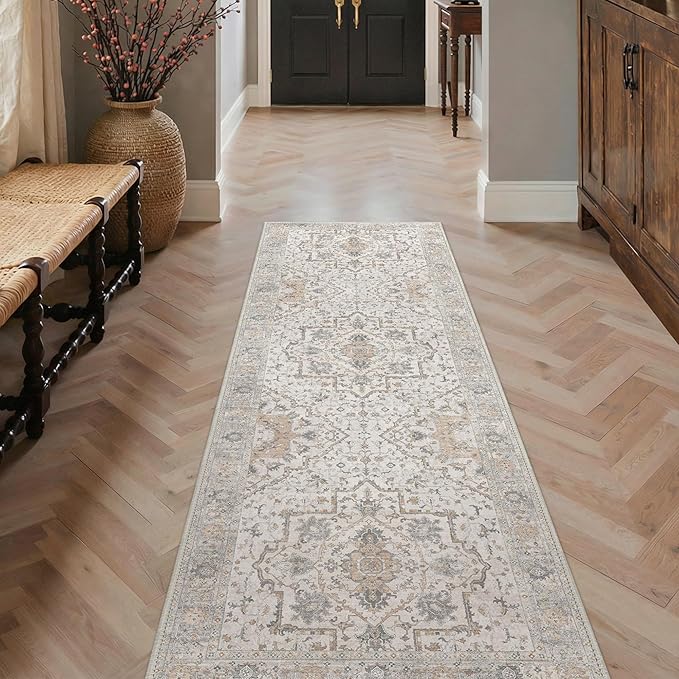 GENIMO Runner Rug 2'6"x6 Machine Washable Non Slip Vintage Hallway Runner Rug - Image 2