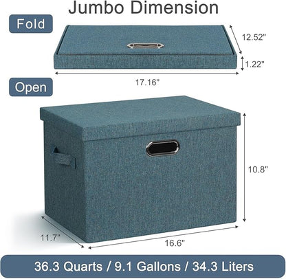 Graciadeco Large 17" 36 Quart Collapsible Stackable Storage Bins - Image 2