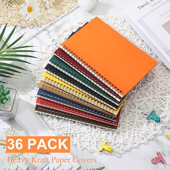Yahenda 36 Pcs Spiral Notebook Bulk A5 Journal Lined 8.3'' x 5.5'' Writing - Image 2