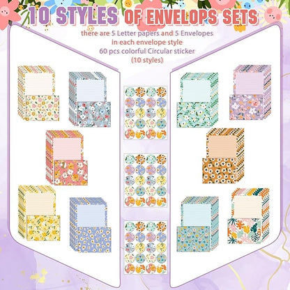 TaoBary 160 Pcs Stationery Paper Set 50 Double Sided Stationery Papers - Image 7