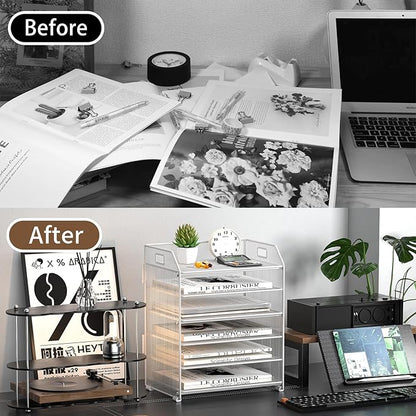 6 Tier Desk Organizer, Heavy-Duty Thick Metal Letter Tray Organizer, Large - Image 6