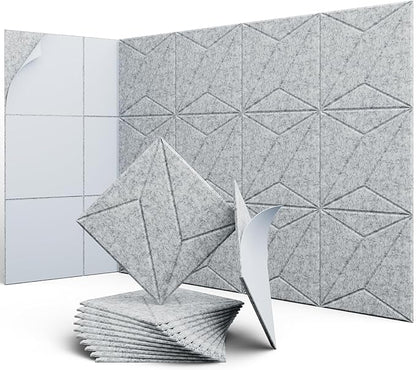 UNECHO 12 Pack 12" X 12" X 0.4" Acoustic Panels by UNECHOACOUSTIC