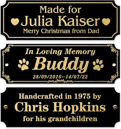 Caramel Sweet Life Personalized Name Plates, Trophy Plates Engraved, Custom by Caramel