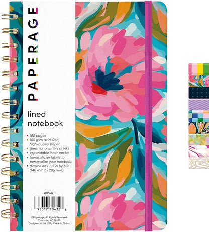 PAPERAGE Lined Spiral Journal Notebook, 160 Pages, Hardcover Journal by PAPERAGE