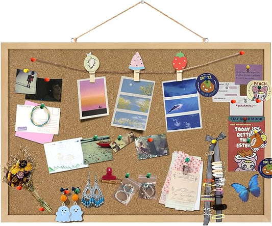 Cork Board Bulletin Board 23 x 15.7Inches by HOMECRAFTBEAUTYBABY