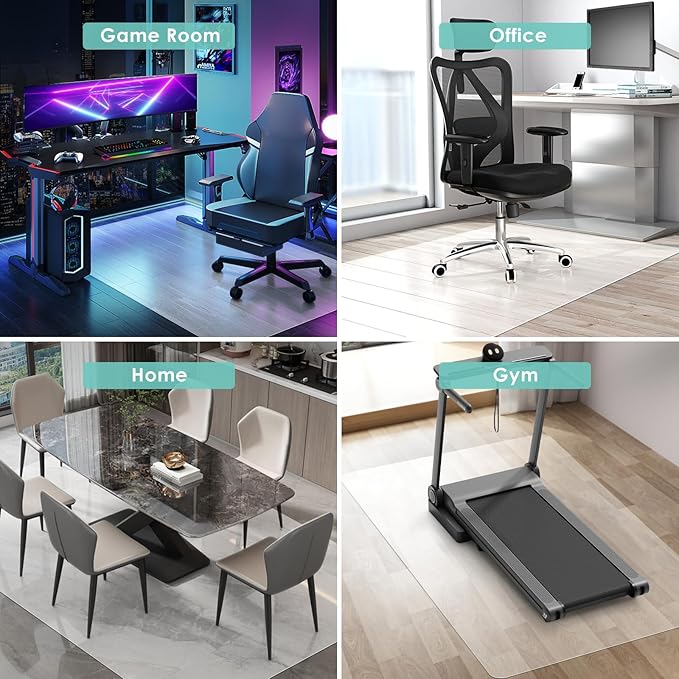 Vicwe Office Chair Mat for Hardwood Floor, Computer Chair Mats for Hardwood - Image 5