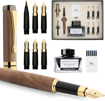 Wordsworth & Black Calligraphy Pen Gift Set, Includes Ink Bottle, 6 Ink by WordsworthBlack