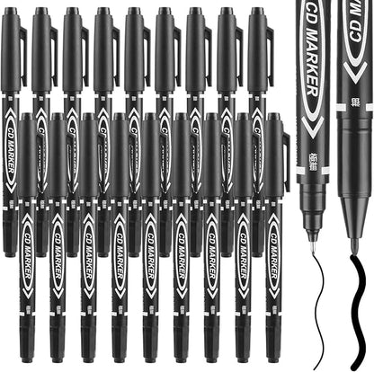 Sibba 20 PCS Dual-Tip Black Drawing Pens 0.5/1mm Bold & Fine Paint Markers - Image 8