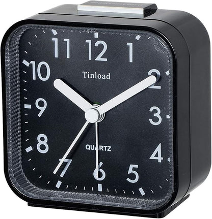 Tinload Small Battery Operated Analog Travel Alarm Clock Silent Non Ticking - Image 2
