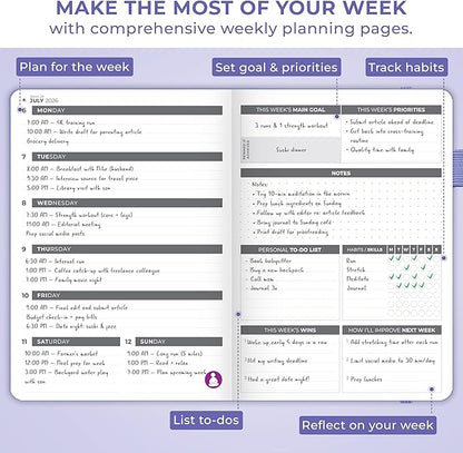 Clever Fox Dated Planner 2026-2027 – Weekly Life Planner Notebook - Image 6