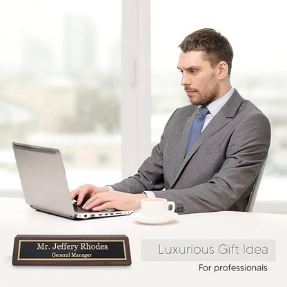 Business Wood Name Plate for Desk | Custom Desk Name Plate Personalized Gift - Image 5