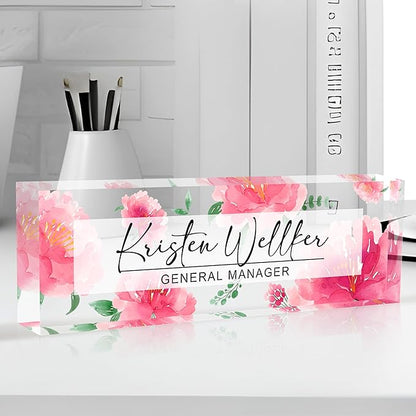 Personalized Name Plate for Desk Custom Acrylic Desk Name Plate Custom Employee - Image 4