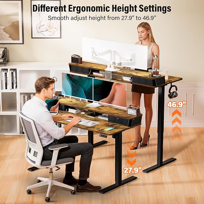 Kingant 40 x 24 Inch Electric Standing Desk - Image 4