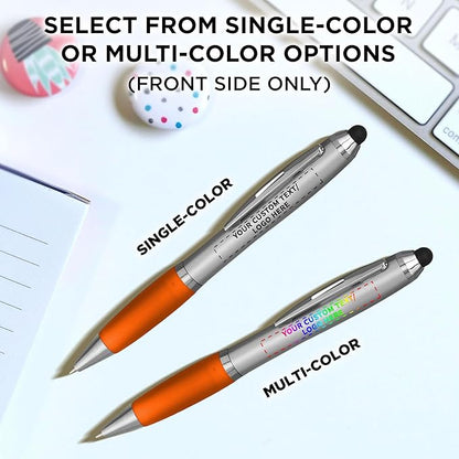 DISCOUNT PROMOS Custom Stylus Ballpoint Pens Set of 50, Personalized Bulk Pack - Image 6